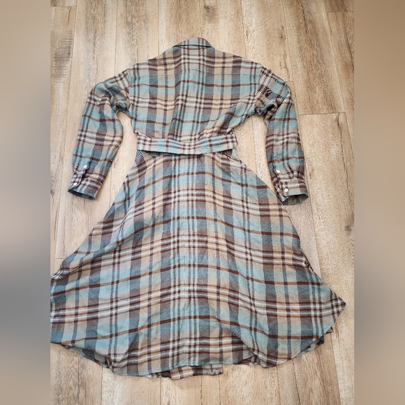 $580 Polo Ralph Lauren 100% Wool Plaid Shirt Dress Tie Belt Long Sleeve Size 6 - Picture 10 of 10